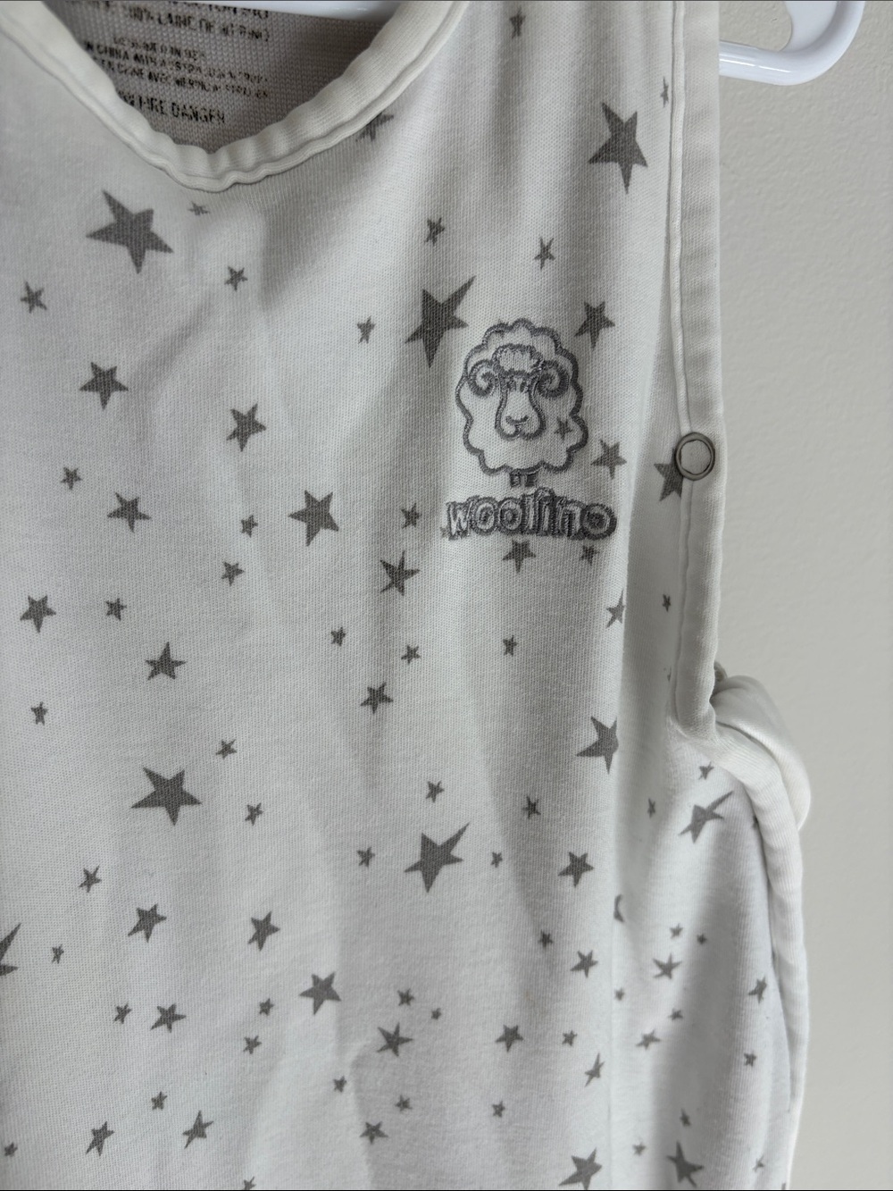 Woolino 4 Season Ultimate Baby Sleep Bag Star White Sz 2–24M Merino Wool Cotton - Picture 4 of 7